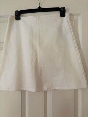 White denim A-Line Mini Skirt